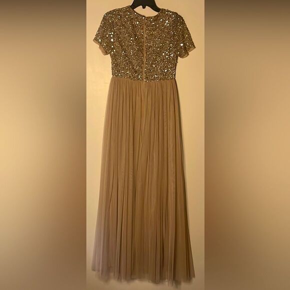 ASOS Maternity- Maya Deluxe Maxi Sequin Short Sleeve Tulle Bottom Dress- Size 4 - Picture 6 of 14